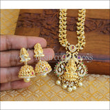 GOLD PLATED TEMPLE PEACOCK NECKLACE SET UTV196 - Necklace Set