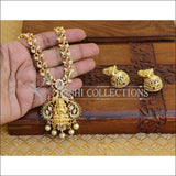 GOLD PLATED TEMPLE PEACOCK NECKLACE SET UTV196 - Necklace Set