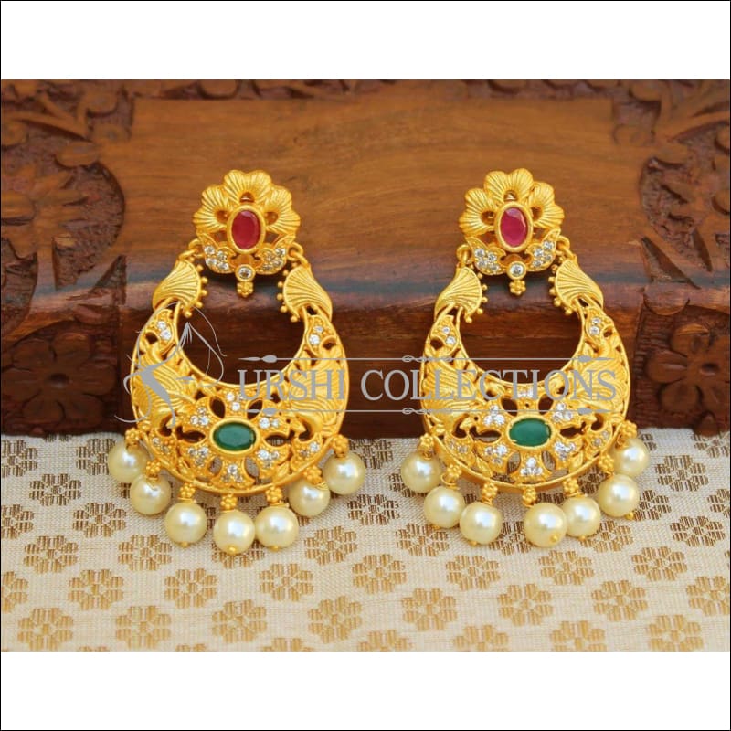 Gorgeous Matte Finish Earrings New UC07 - RED AND GREEN - EARRINGS