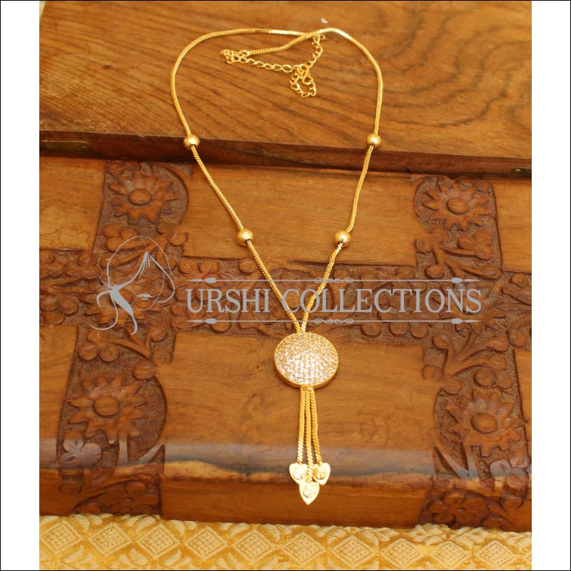 High gold Kerala style Gold chain M252 - white - Necklace Set