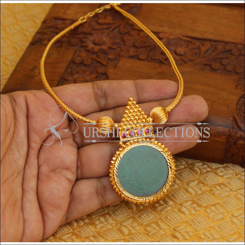 High gold Kerala style Palakka Necklace M243 - Necklace Set