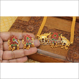 Kempu matte finish elephant necklace set M110 - Necklace Set
