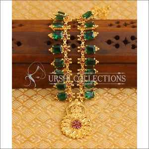 Kerala style gold plated temple necklace M349 - Necklace Set