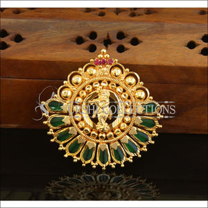 Kerala style green krishna palakka pendant M166 - Pendant Set