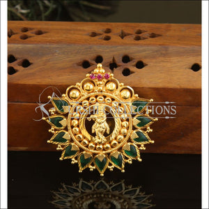 Kerala style green Krishna palakka pendant M171 - Pendant Set