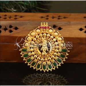 Kerala style green Krishna palakka pendant M175 - Pendant Set