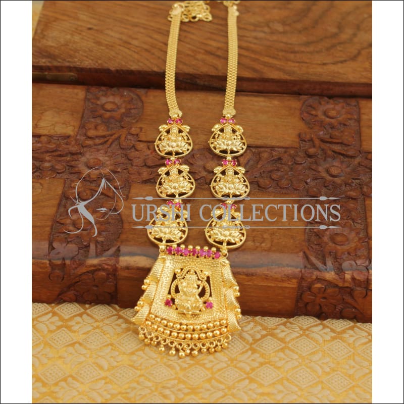 Kerala traditional Gold plated Temple necklace M597 - Necklace Set