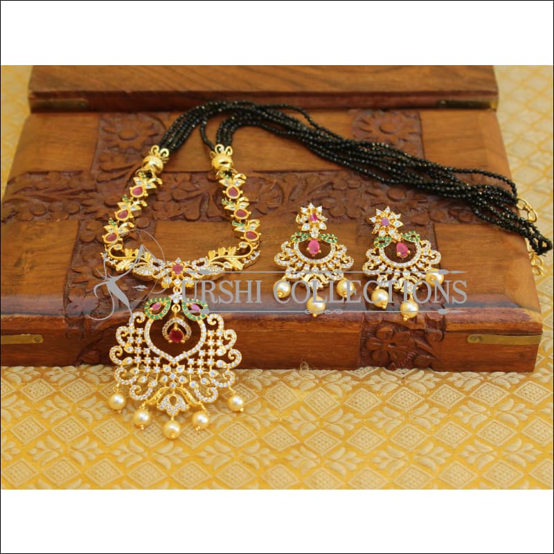 LOVELY CZ DESIGNER NECKLACE SET UTV91 - Necklace Set