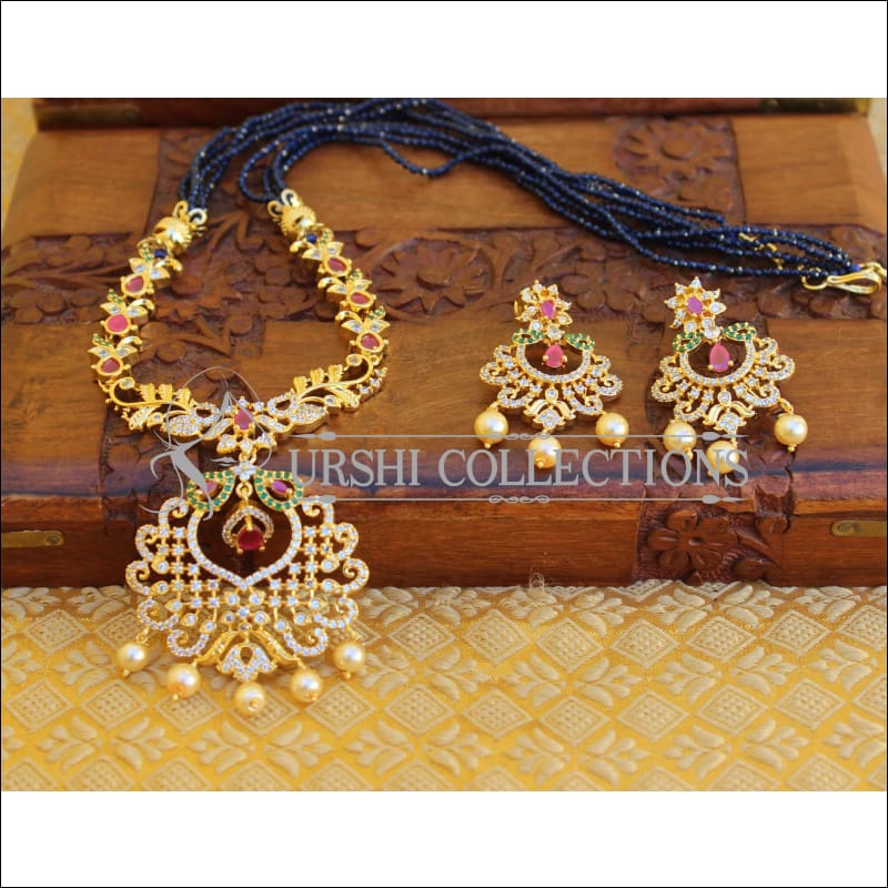 LOVELY CZ DESIGNER NECKLACE SET UTV92 - Necklace Set