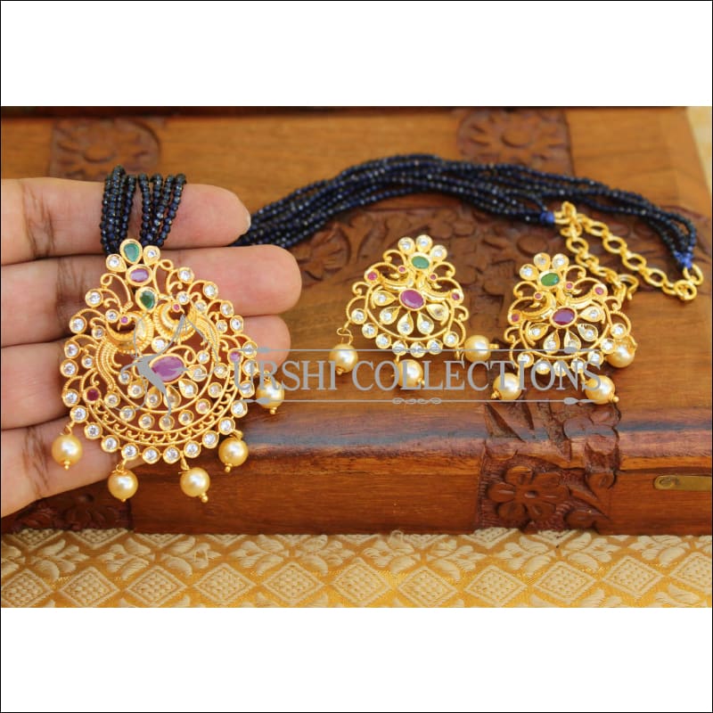 LOVELY CZ DESIGNER NECKLACE SET UTV96 - Pendant Set
