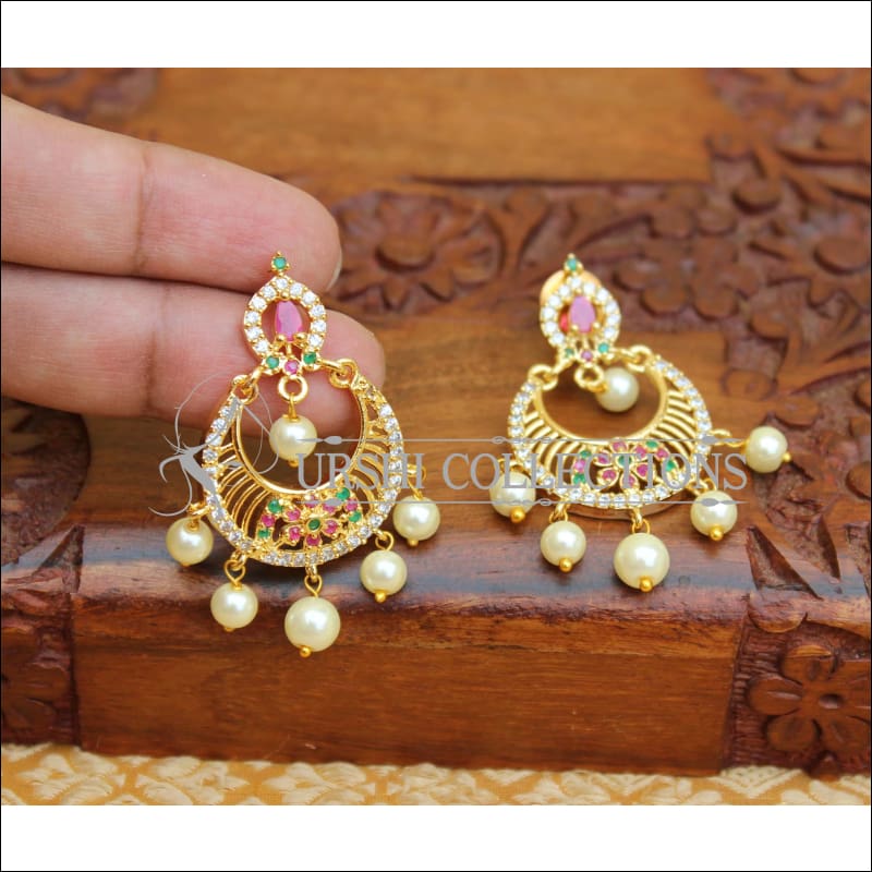 LOVELY CZ GOLD PLATED EARRINGS M11 - Earrings