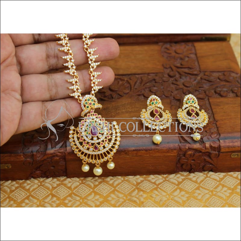 LOVELY CZ GOLD PLATED NECKLACE SET UTV105 - Necklace Set