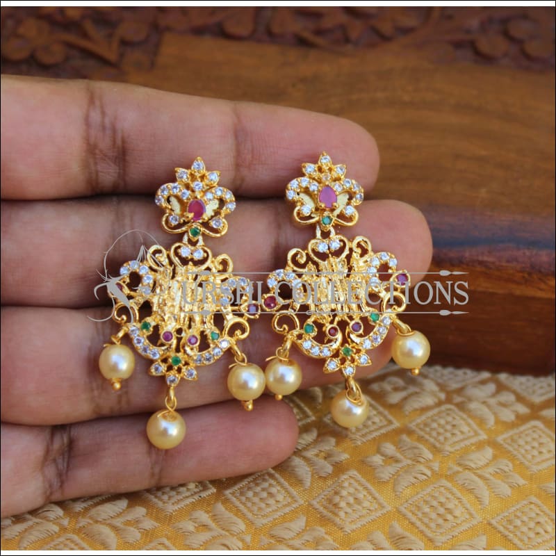 Kundan Classic Earring with Gold Plating/CZ Earrings/South Indian Earrings/Indian  Jewelry/ Amrapali earrings | Classy Missy by Gur