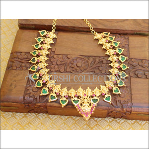 Lovely Designer Gold Plated Kerala Style Palakka Ganesha Necklace M54 - Necklace Set