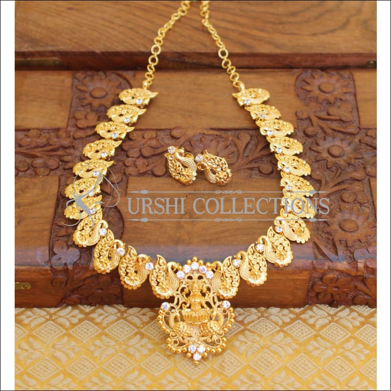 Lovely Designer Gold Plated Kerala Style Temple Necklace Set M53 - Necklace Set