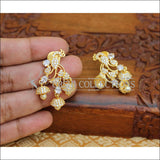 LOVELY GOLD PLATED PEACOCK EARRINGS M5 - WHITE - Earrings
