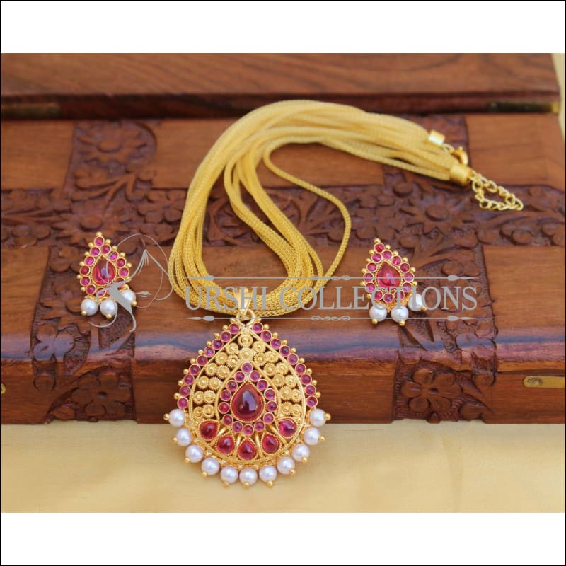 LOVELY GOLD PLATED PENDANT SET UC-NEW3070 - Pendant Set