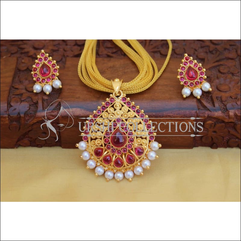 LOVELY GOLD PLATED PENDANT SET UC-NEW3070 - Pendant Set