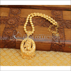 LOVELY GOLD PLATED RADHA KRISHNA PENDANT NECKLACE M598 - Necklace Set