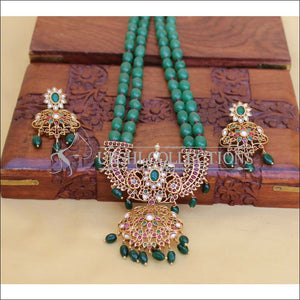 LOVELY GREEN BEADS NECKLACE SET UC-NEW3073 - Necklace Set
