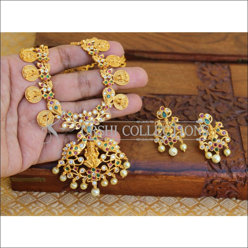 LOVELY MATTE FINISH TEMPLE NECKLACE UTV182 - Necklace Set