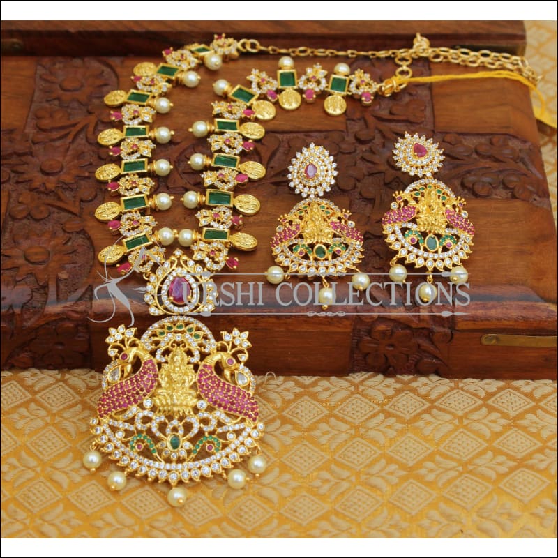 LOVELY RAM PARIVAR TEMPLE NECKLACE SET UC-NEW3334 - Necklace Set