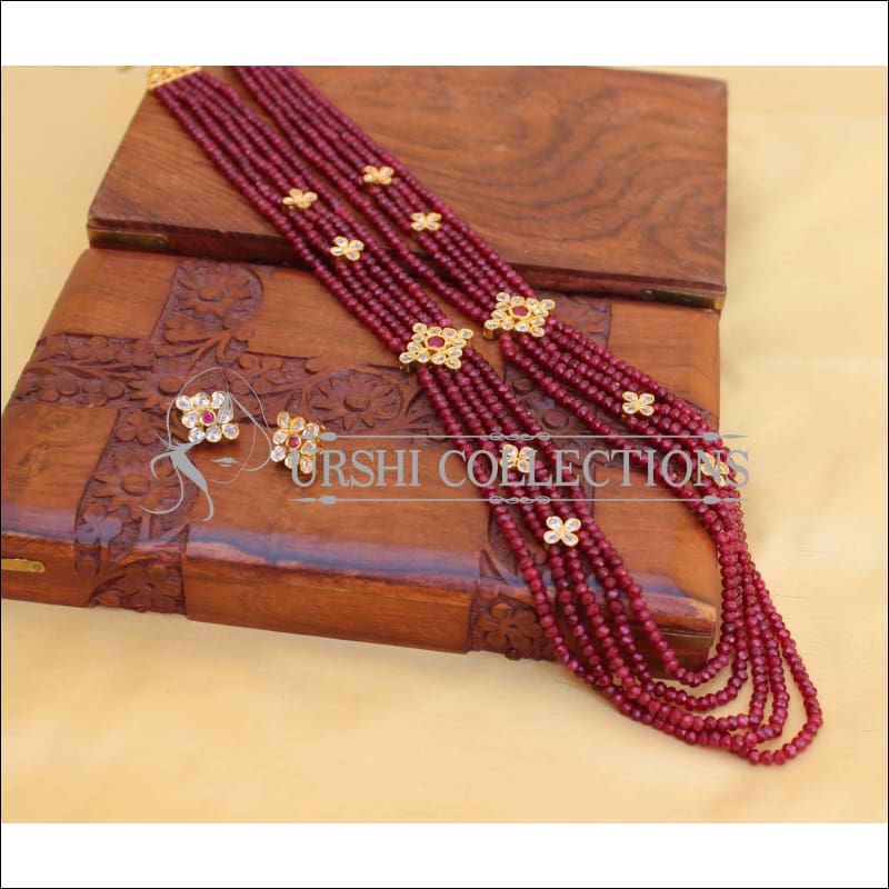 LOVELY RUBY BEADS NECKLACE SET UC-NEW3074 - Necklace Set