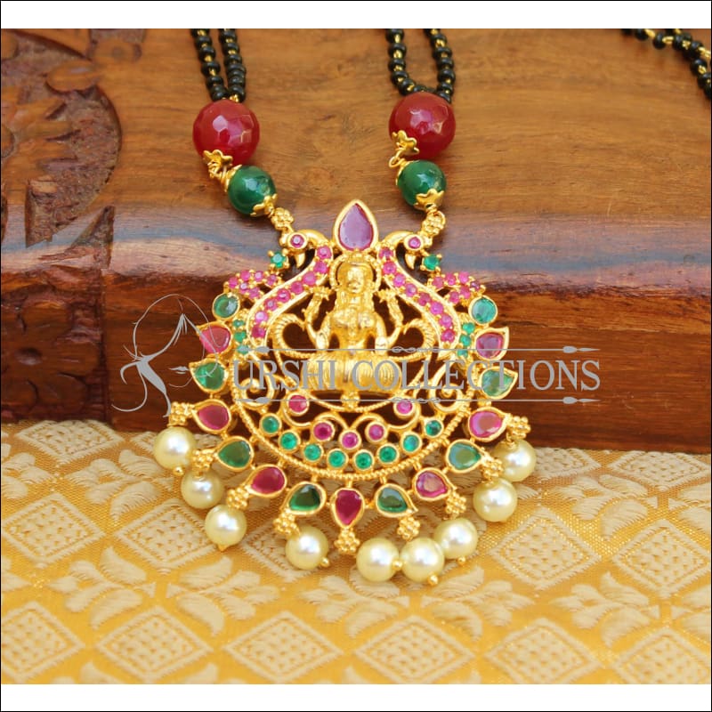 LOVELY TEMPLE BLACK BEAD NECKLACE UTV157 - Mangalsutra