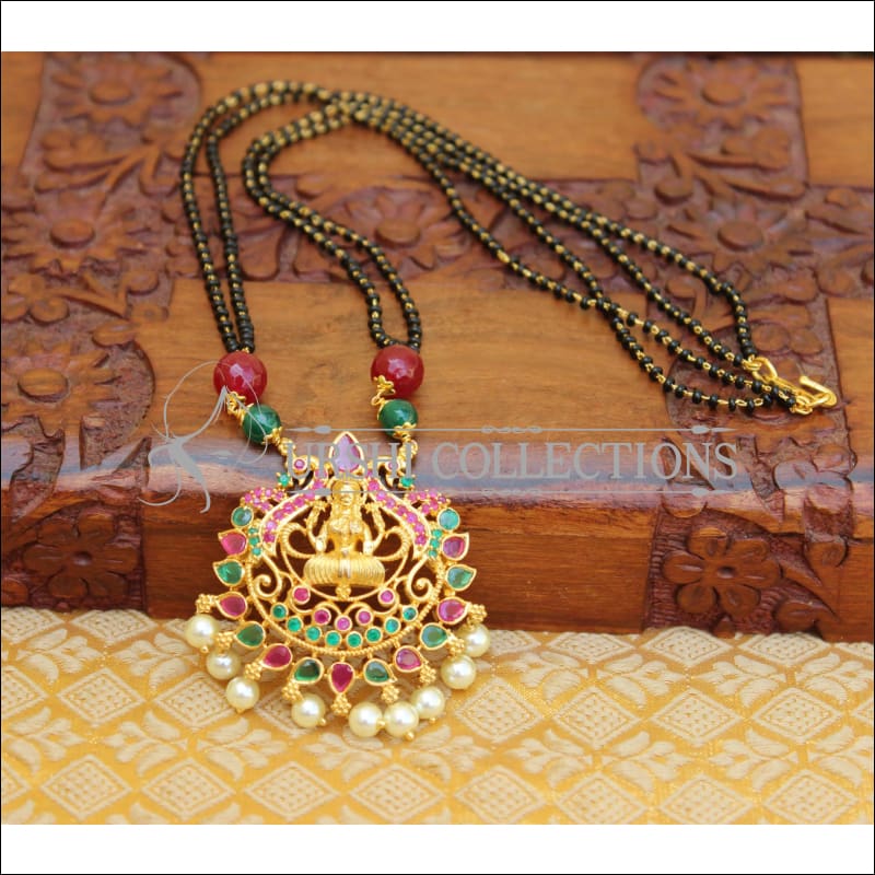 LOVELY TEMPLE BLACK BEAD NECKLACE UTV157 - Mangalsutra