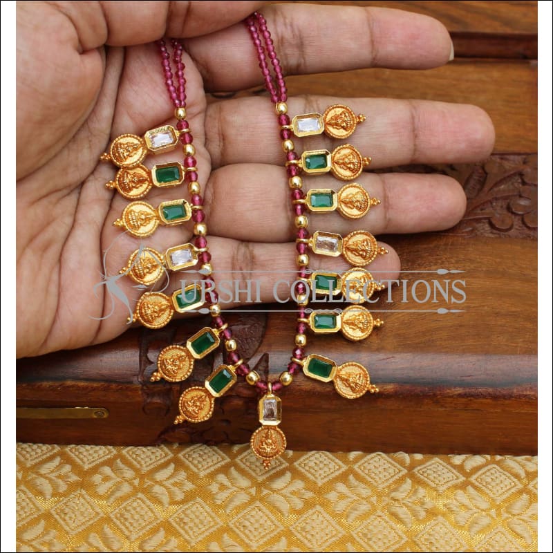LOVELY TEMPLE HAND MADE NECKLACE UTV57 - Necklace Set