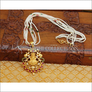 LOVELY TEMPLE PENDANT SET WITH PEARL BEADS CHAIN UC-NEW3328 - Pendant Set