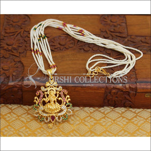 LOVELY TEMPLE PENDANT SET WITH PEARL BEADS CHAIN UC-NEW3329 - Pendant Set
