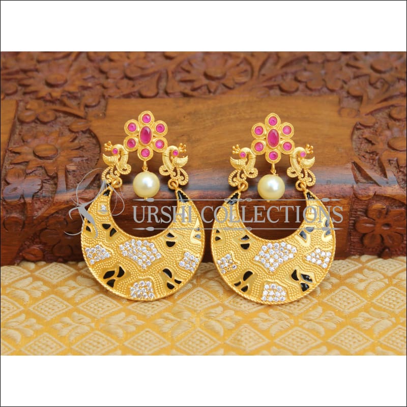 MATTE FINISH DESIGNER PEACOCK EARRINGS UTV248 - Earrings