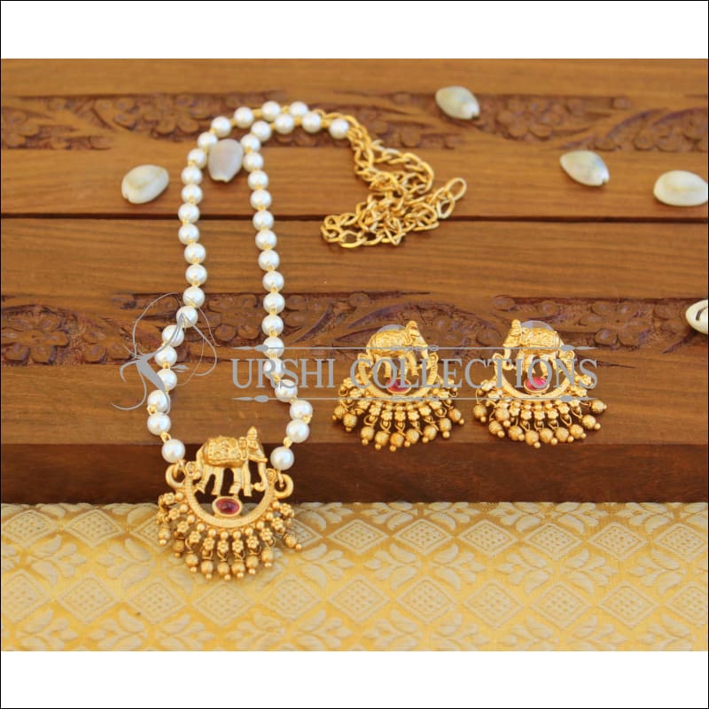 Matte finish elephant pendant set M640 - Pendant Set