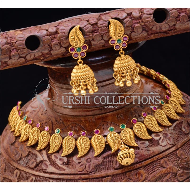 Matte Finish Mango Necklace Set UC-NEW174 - Multi - Necklace Set