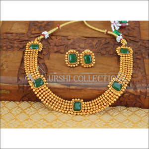 Matte finish necklace set M148 - GREEN - Necklace Set