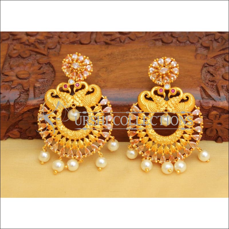 MATTE FINISH PEACOCK EARRINGS UC-NEW2887 - gold - Earrings