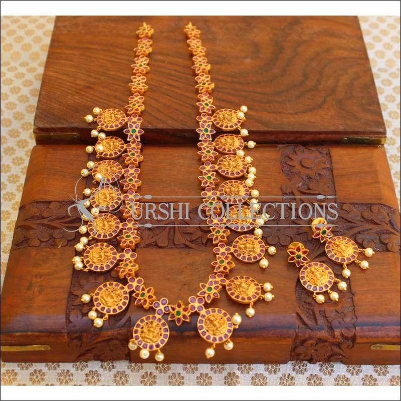 Matte Finish Temple Designer Necklace Set UC-NEW62 - Necklace Set