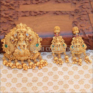 Matte Finish Traditional Temple Design Lakshmi Pendant Set - Multi - Pendant Set