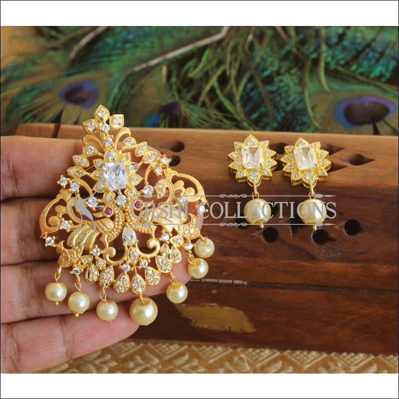 Peacock matte finish pendant set M583 - Pendant Set