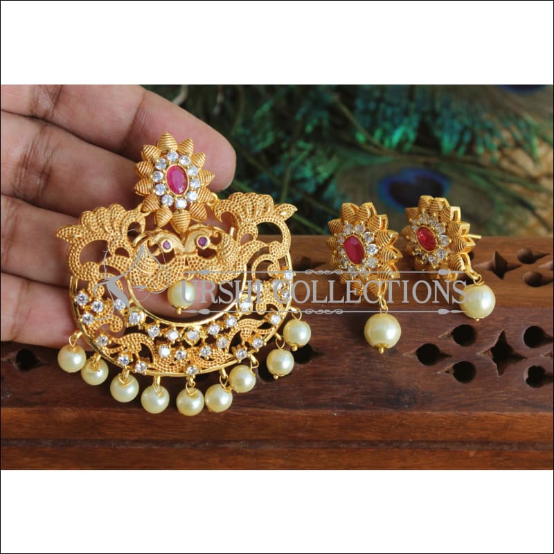 Peacock matte finish pendant set M587 - Pendant Set