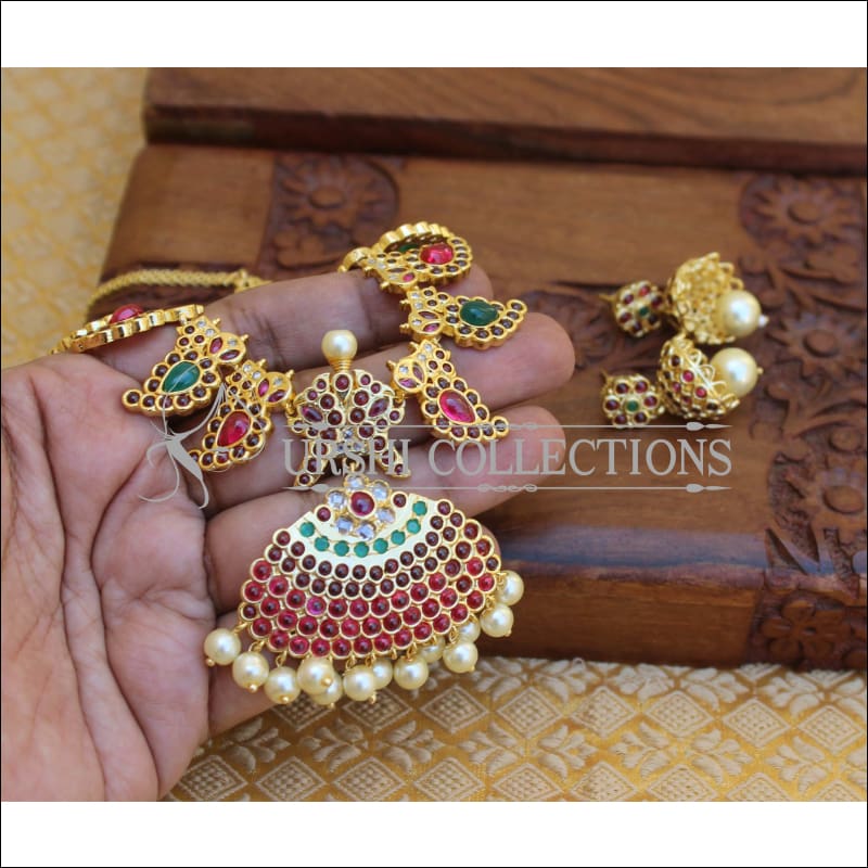 Real Kempu Mango Design Necklace Set M58 - Necklace Set