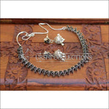 Silver Plated Designer Necklace Set UC-NEW63 - black - Necklace Set
