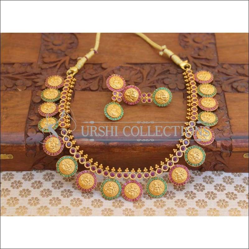 Temple Design Multi Color Necklace Set UC-NEW47 - Necklace Set