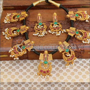 Traditional Designer Black Thread Elegant Necklace Set - Multi - Necklace Set