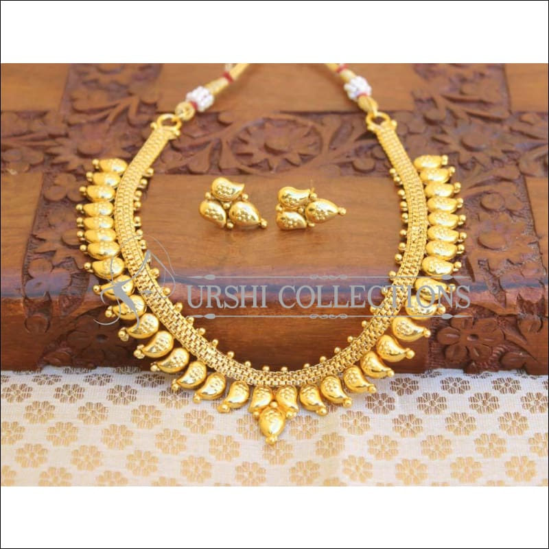 Traditional Gold Plated Mango Necklace Set UC-NEW77 - Necklace Set