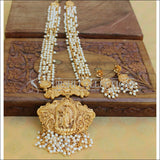 Traditional Pearl Matte Finish Temple Ball Hara Necklace Set UC-NEW271 - Necklace Set